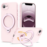 Pink 6.1 Inch Case for iPhone 16E with 360 Degree Spin Stand