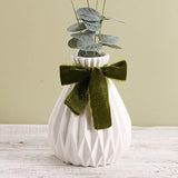 Velvet Ribbon For Gift Wrapping - Olive Green Handmade Fringe Ribbons