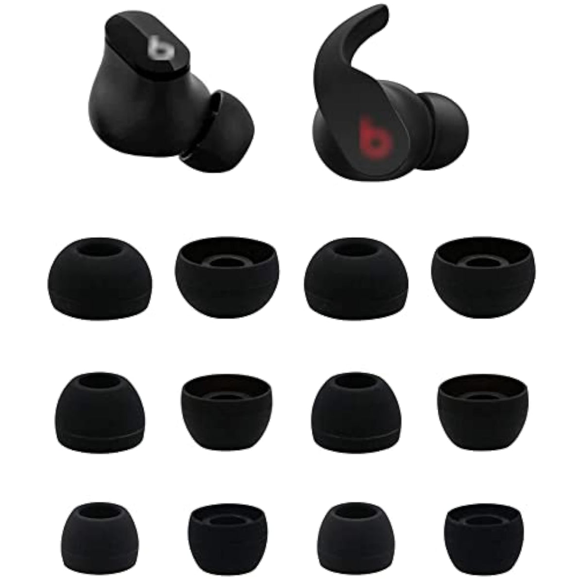 Ear Tips Compatible With Beats Fit Pro & Studio Buds, 6 Pairs S/M/L Sizes Soft Silicone Replacement Earbuds Tips Ear Tips Eartips Compatible With Beats Studio Buds & Fit Pro, 45Mm Black