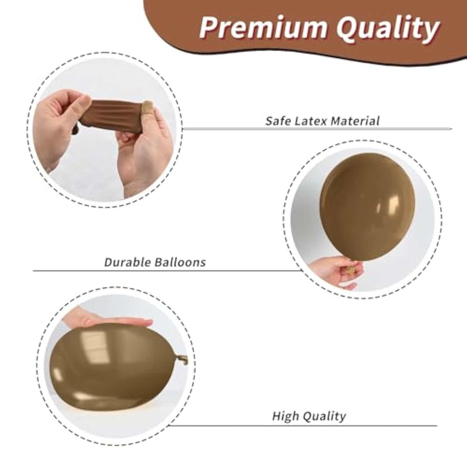 Brown Balloon Garland Arch Kit,120Pcs Boho Brown Gold Cream Coffee Balloons Arch,For Birthday,Baby Shower,Jungle Safari,Woodland Party Decorations