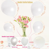 Pearl White Balloons Different Sizes, Double Stuffed Pearl White Balloon Arch, Pearls White Balloon Garland,18 12 10 5 Inch White Balloons For Boho Party, Baby Shower,Birthday,Weddings(Pearl White01)