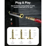 1/4'' To 3.5 Mm Stereo Pure Copper Headphone Adapter, 3.5 Mm(1/8'') Plug Male To 6.35 Mm (1/4'') Jack Female Stereo Adapter For Headphone, Amp Adapter, Black 2-Pack