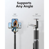 63" Cell Phone Selfie Stick Tripod, Portable Tripod For Iphone With Wireless Remote, Extendable Smartphone Stand, All-In-1, Compatible With Iphone/Android