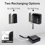 Portable Charger with Wall Plug 15000mAh Power Bank 22.5W Fast Charging Built-in Cables, 3-in-1 Compact USB-C Battery Pack Travel Essentials for