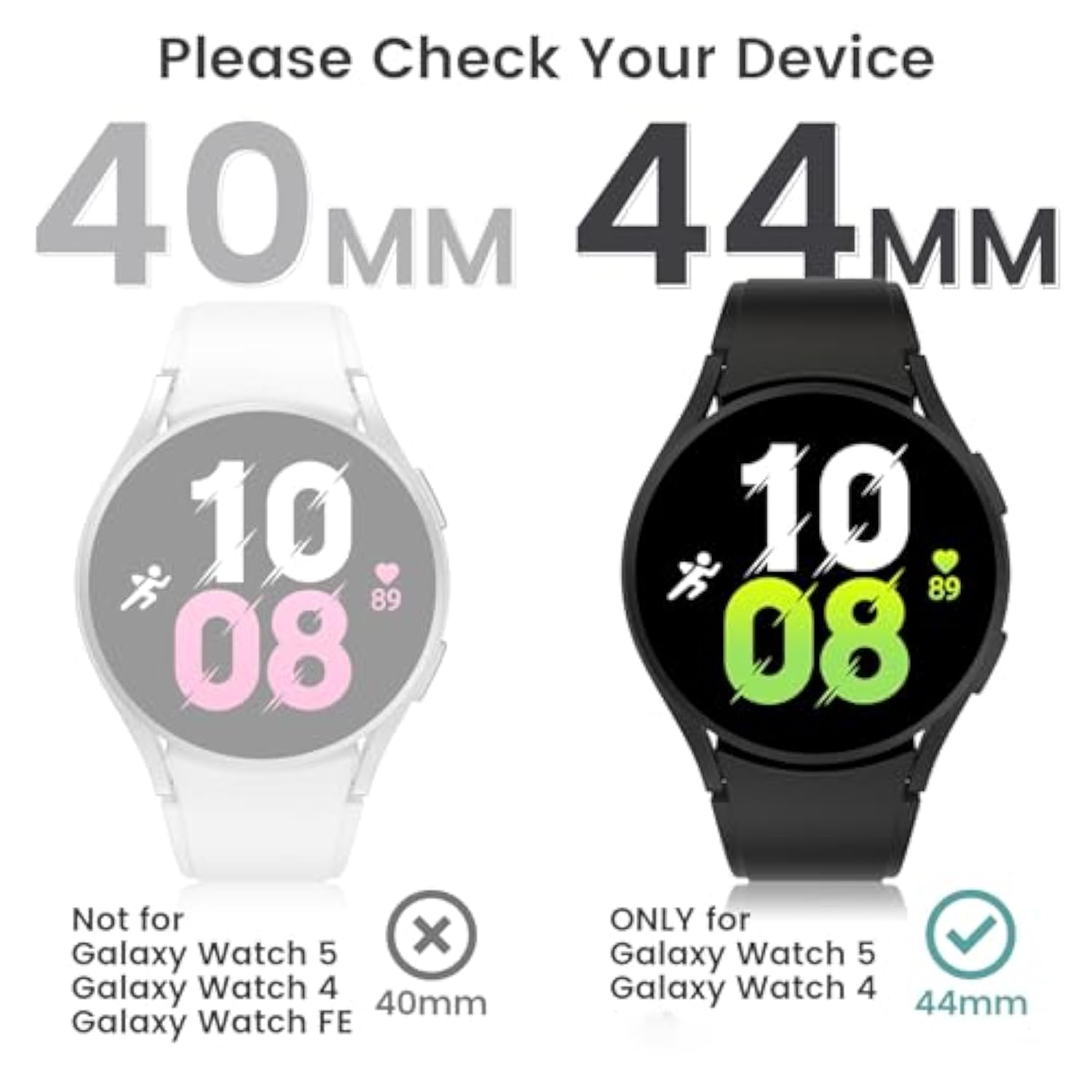 [4+4Pack] For Samsung Galaxy Watch 5 2022/4 2021 Screen Protector And Case 44Mm, Antifog Tempered Glass Protective Film/Hard Pc Bumper, Face Cover Set