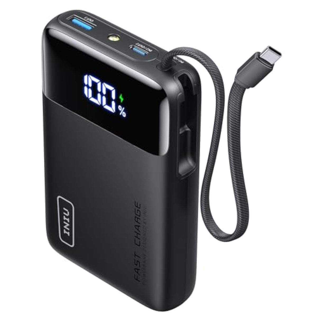 45W Portable Charger, Smallest 20000Mah Power Bank With Build In Usb-C Cable, Fast Charging Usb C In&Out Battery Pack, Travel Phone Charger For Iphone 16 15 Samsung S25 S24 Google Ipad Etc