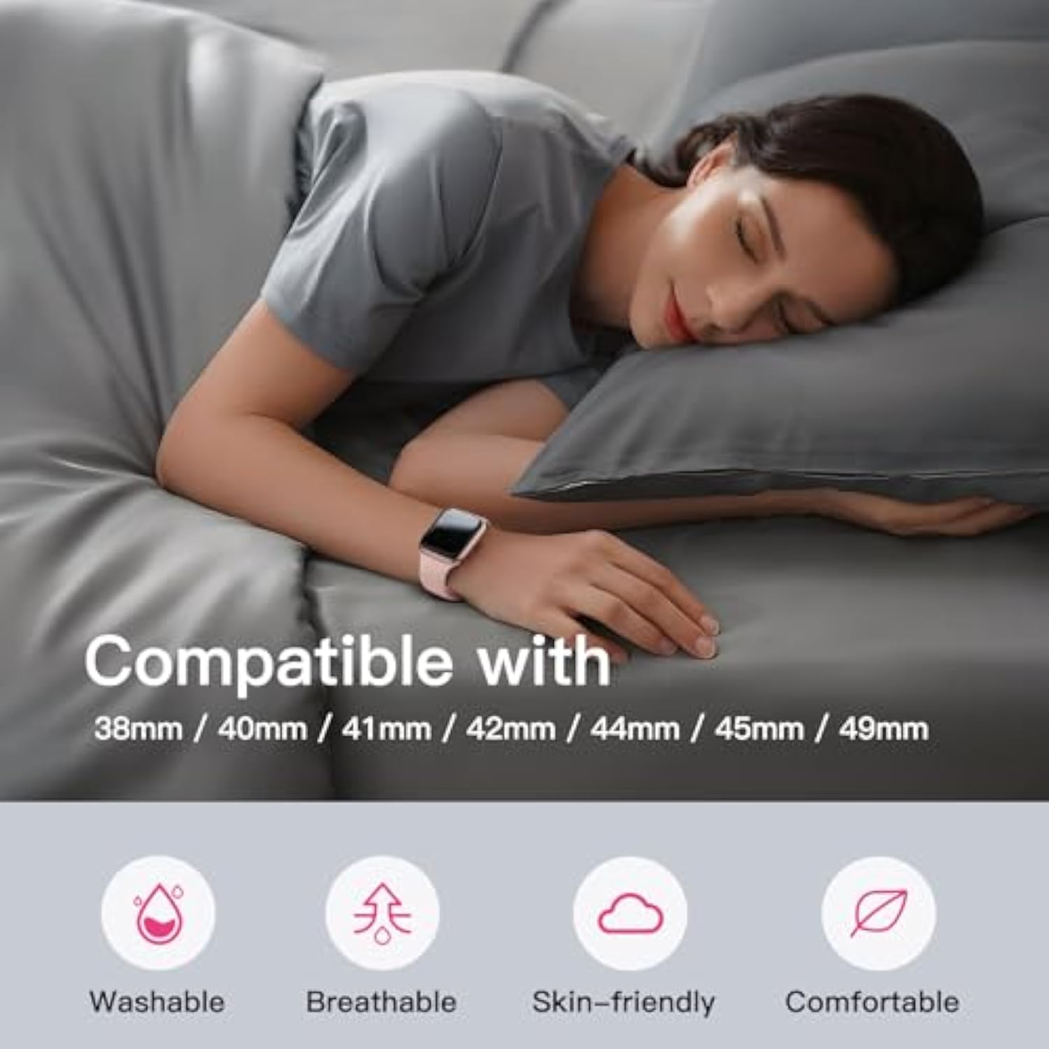 Sport Silicone Band for Apple Watch Series 1-9 SE Ultra 38-49mm Waterproof
