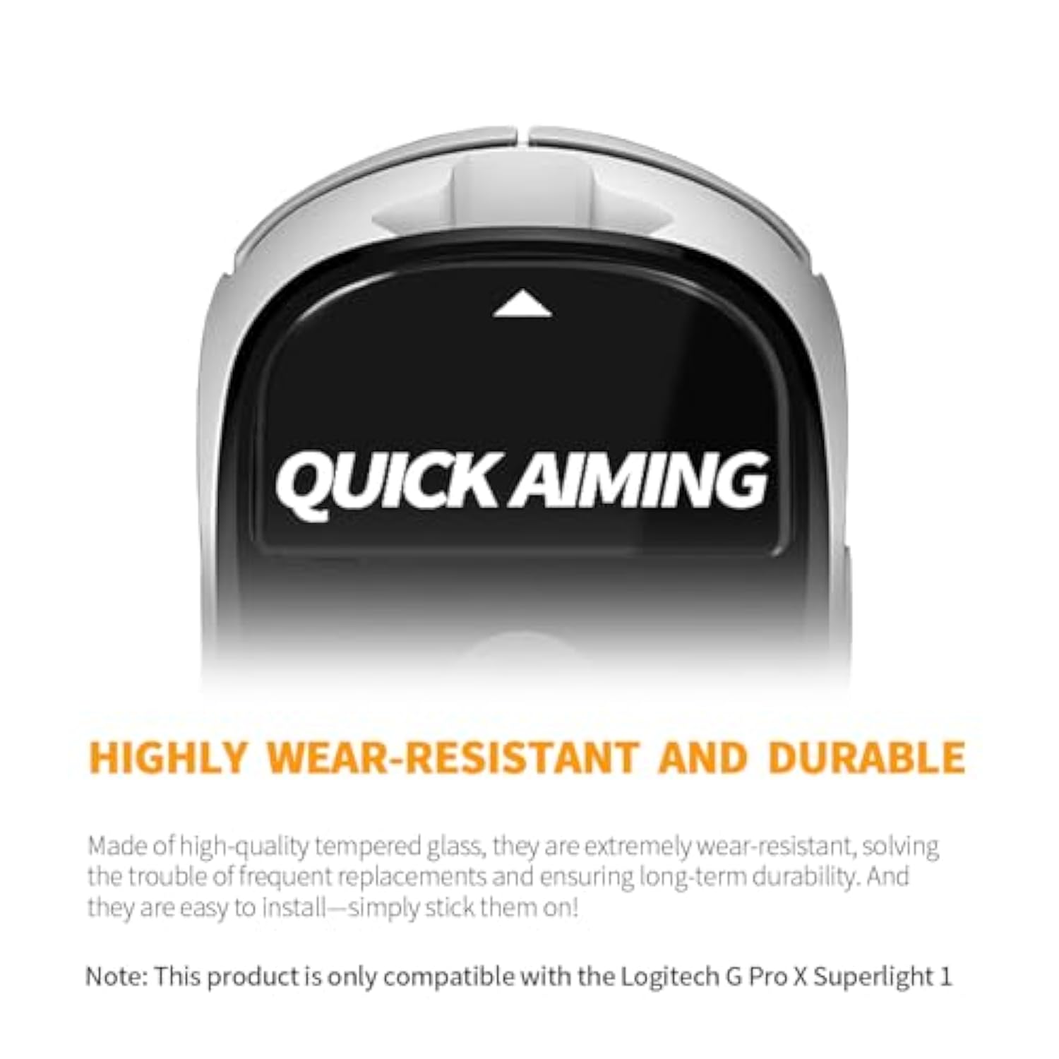 Premium Glass Mouse Skates | Ultra-Smooth & Durable Replacement Pads For Precise Tracking | Compatible With Gaming & Office Mouse Feet Mice For Logitech G Pro X Superlight1 (Black)