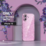 iPhone 16 Clear Glitter Case with Screen & Camera Protectors 6.1in