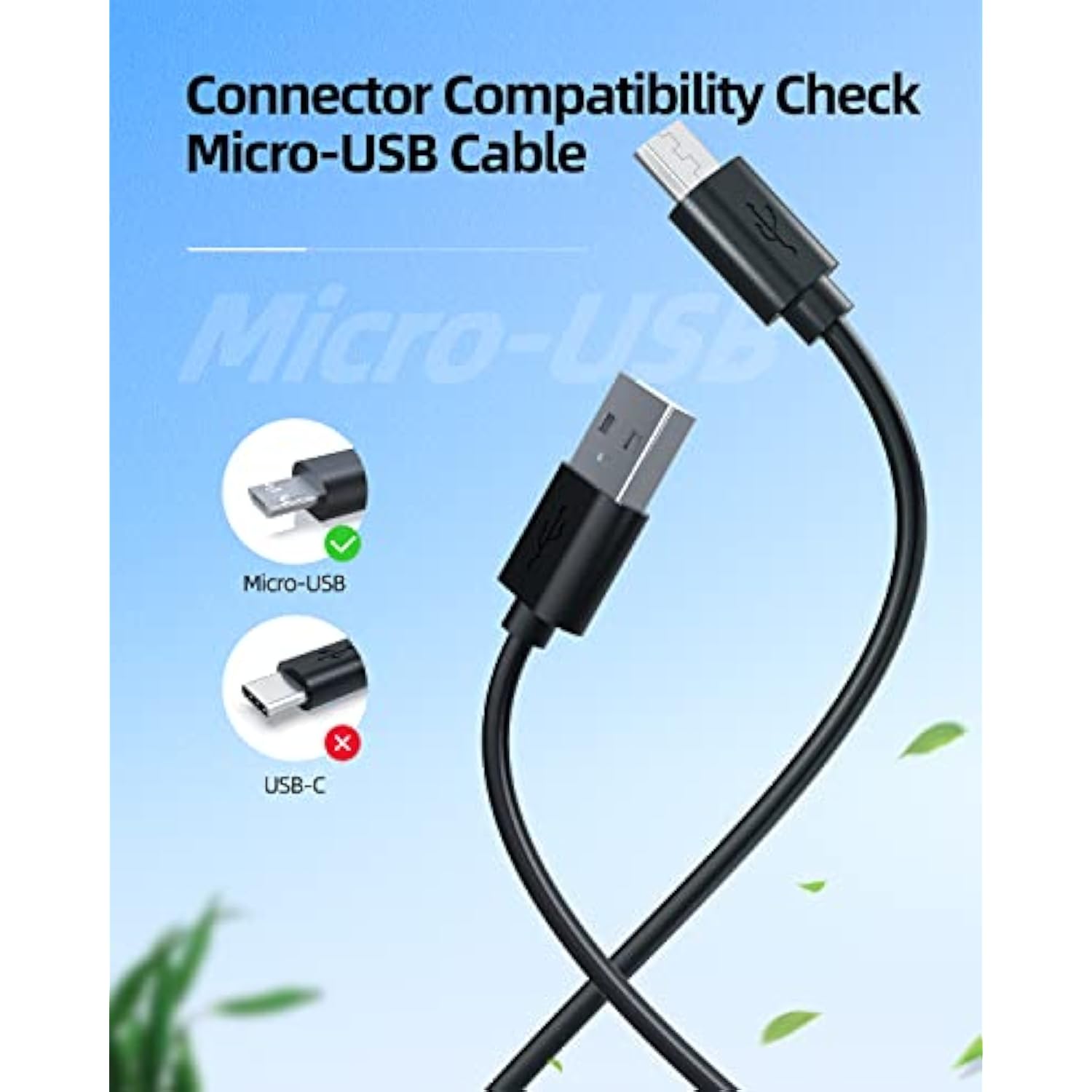5Ft Micro Usb Power Cord Fit For Anker Powercore 5000 10000 20100 13000 26800