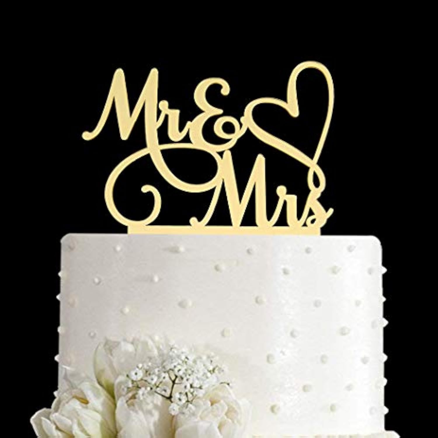 Mr And Mrs Cake Topper, Bride And Groom Sign Wedding/Engagement Cake Toppers Decoration, Mirror Gold Acrylic