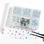 Hotfix Rhinestones, 4000 Pcs Ab Rhinestones For Clothes Crafts Mixed 6 Sizes With Wax Pencil And Tweezers Kit, Ss6-Ss30, Crystal Ab