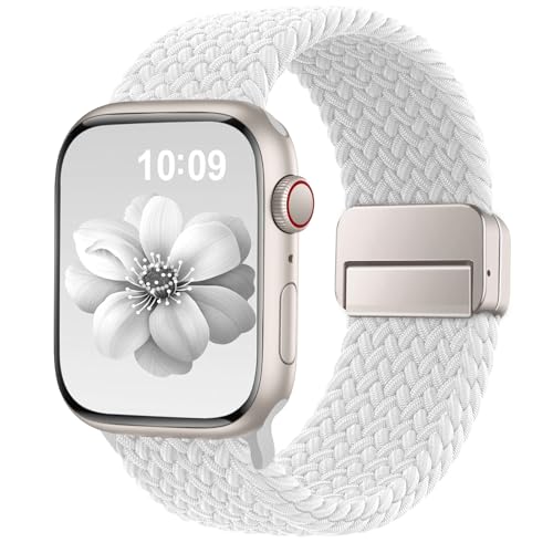 Braided Stretchy Band Compatible with  Watch Bands 38mm 40mm 41mm 42mm 46mm 44mm 45mm 49mm for Women Men, Nylon Sport Strap Solo Loop for iWatch