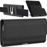 Holster For Motorola Moto G Power/G Play/Moto G 5G/ G Pure/Moto One 5G Plus/ G05 G15 E15 G100 Cell Phone Case Belt Clip Magnetic Close Carrying Leather Pouch (Fits With Otterbox Or Case On)