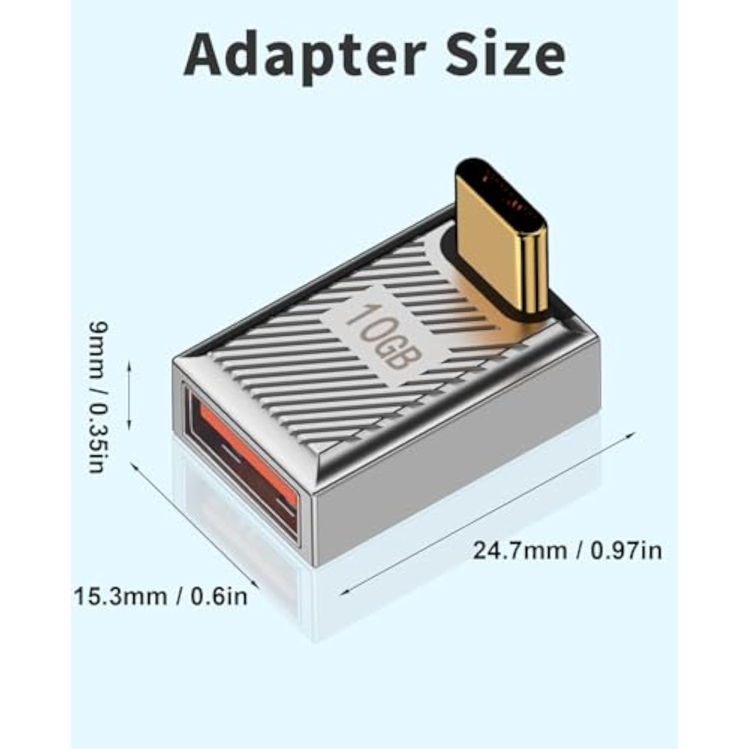 90 Degree Type C To Usb Adapter, Usb C To Usb A Adapter 10Gbps, Usb 3.0 Female
