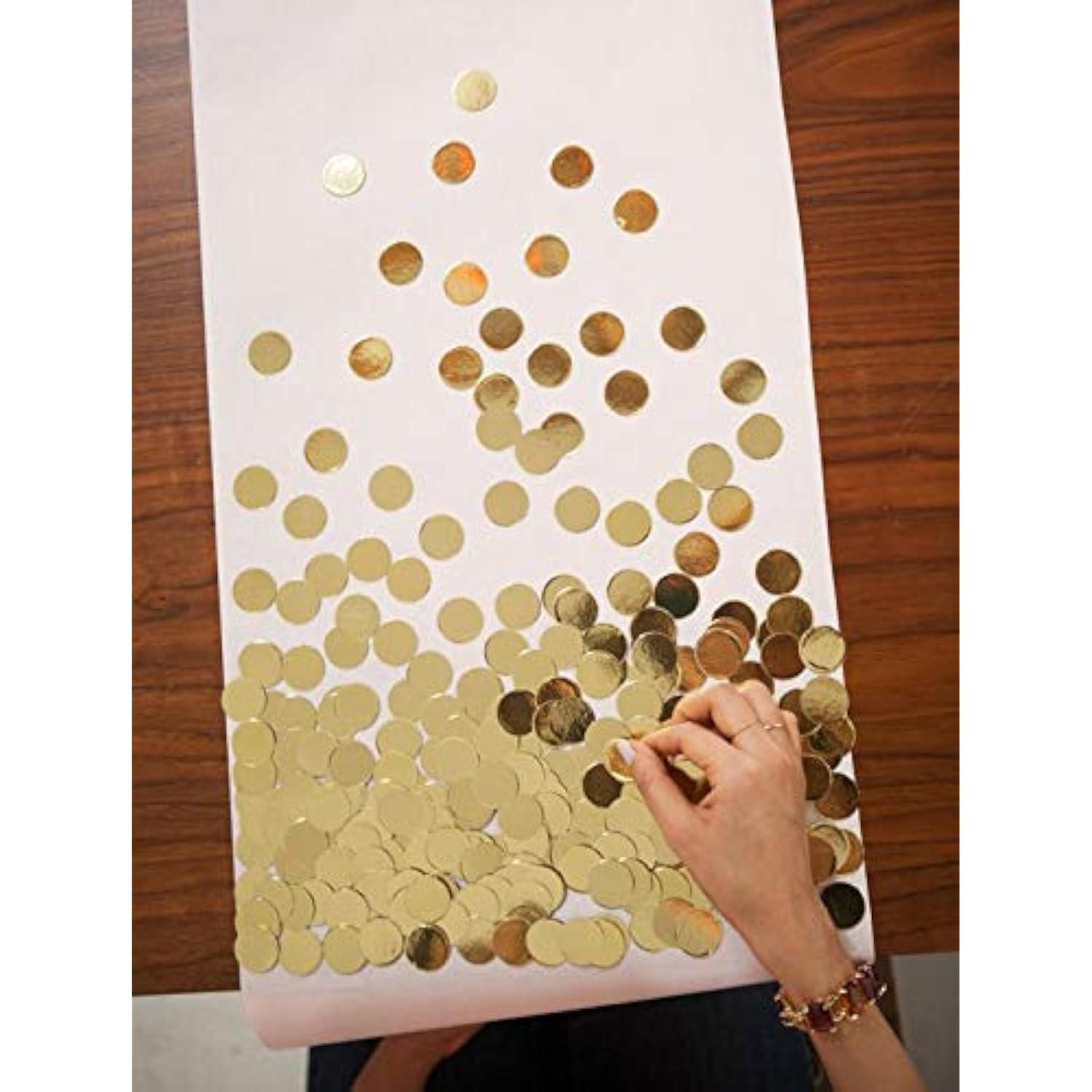 Black Metallic Glitter Foil Confetti Round Table Confetti Dots For Wedding Party Celebration Decorations 1.8Oz - 0.6Inch (Gold)