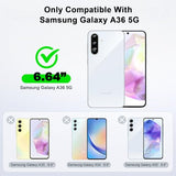For Samsung Galaxy-A36-5G-Phone Case: Samsung A36 5G Case With [2Pcs] Tempered Glass Screen Protector, Soft Liquid Silicone Shockproof Anti-Scratch Cell Android Cover Unlocked Samsung A 36, Black