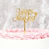 2026 Happy New Year Cake Topper with Star for Holiday Party Decorations
