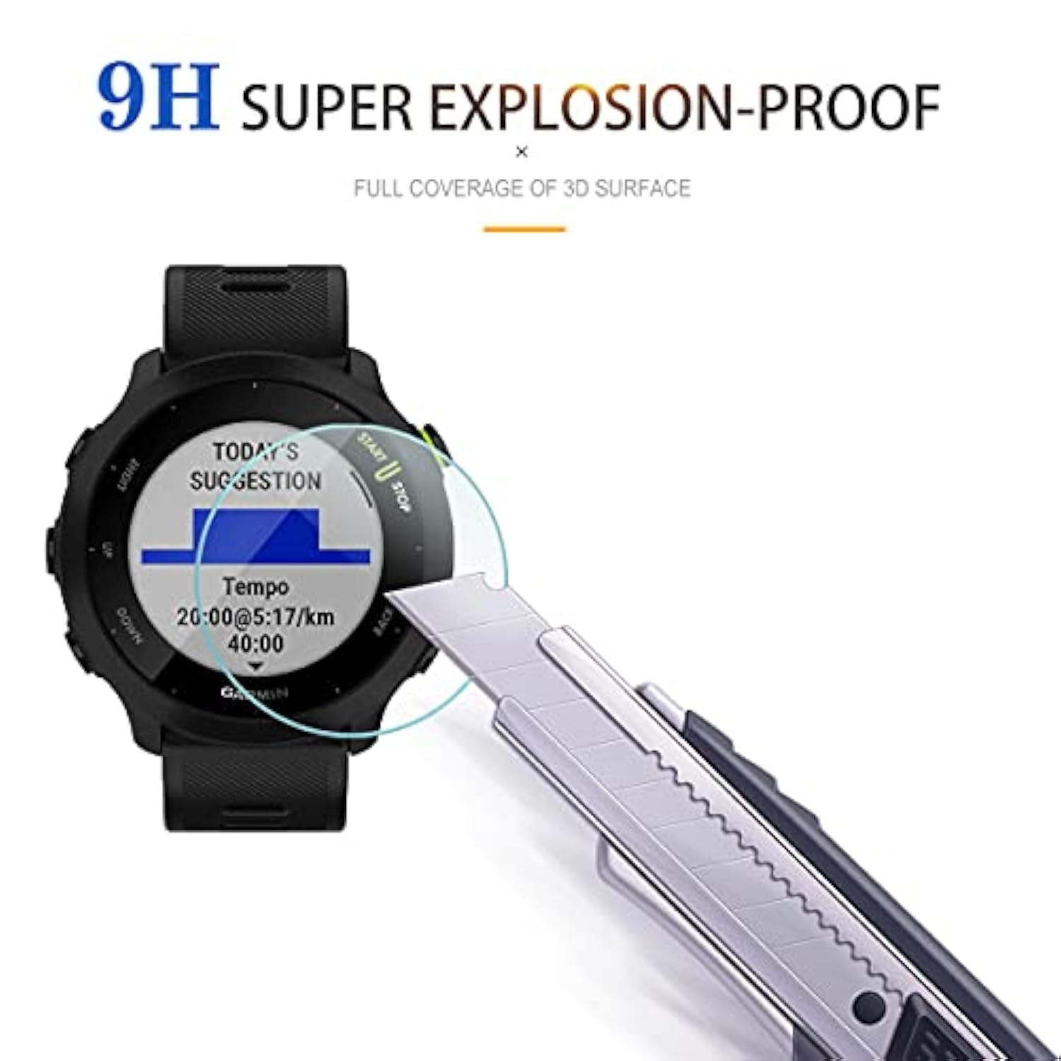 3-Pack For Garmin Forerunner 55 Screen Protector, 2.5D 9H Hardness Tempered Glass Screen Protector For Garmin Forerunner 55 Smartwatch