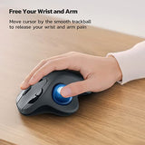 M501 Wireless Trackball Mouse, Rechargeable Ergonomic, Easy Thumb Control, Precise & Smooth Tracking, 3 Device Connection (Bluetooth Or Usb Receiver), Compatible For Pc, Laptop, Mac, Windows.