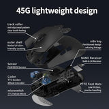 M3Xs Mini Wireless Gaming Mouse,Tri-Mode 2.4G/Usb-C/Bluetooth,Up To 26000Dpi,Paw3395 Optical Sensor Lightweight 45G,5 Programmable Button,Computer Mouse For Laptop,Pc,Mac-B