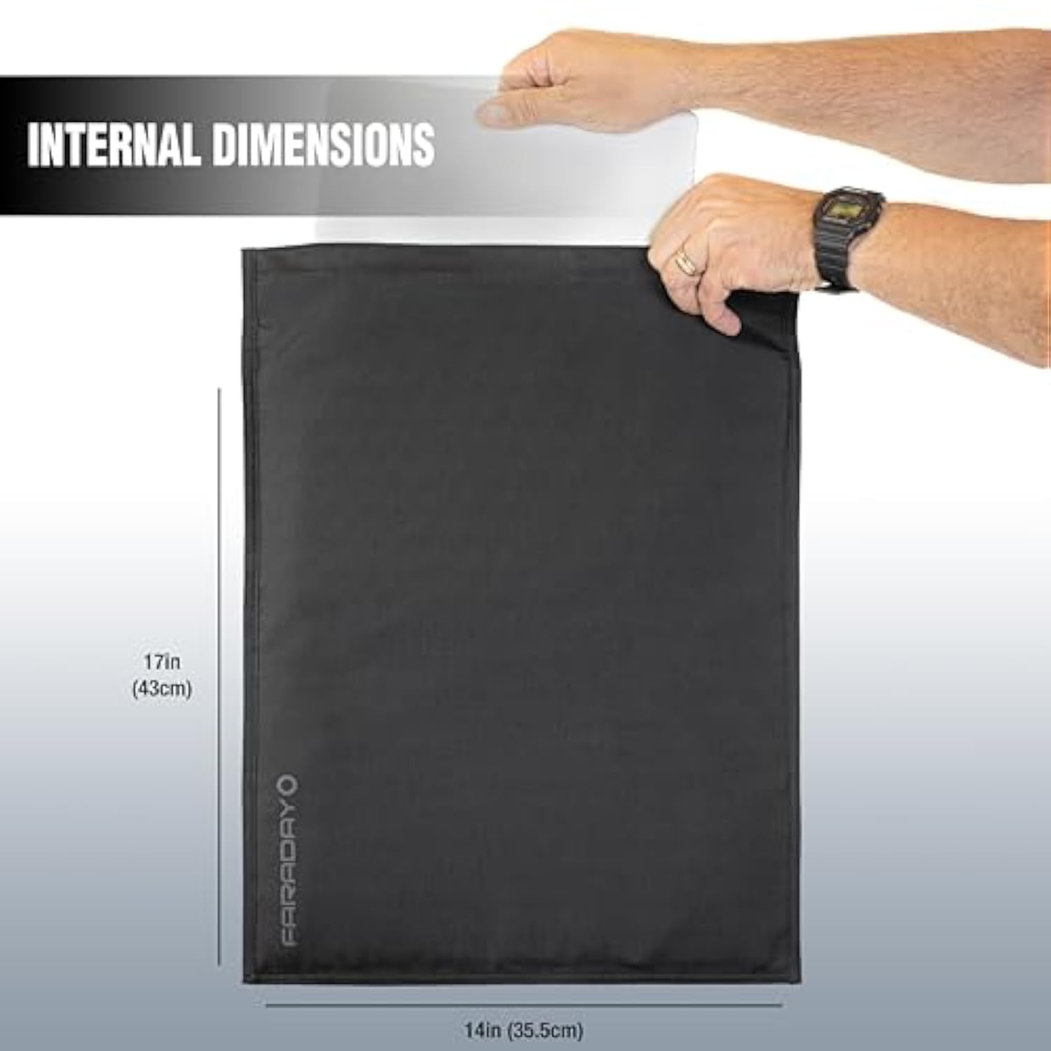 Faraday Bag Jacket Pro For Xl Laptops | Magnetic Closure, Shielding - Law Enforcement & Military, Travel & Data Security, Privacy, Anti-Tracking Anti-Hacking Black (Laptop Xl)