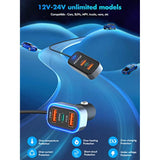 Car Usb Charger Multi Port, 135W Fast Usb C Car Charge Pd 45W 30W & Qc3.0 30W Multiple Car Charger, Multiple Devices Car Travel Charger With 5Ft Cable For Iphone 16 15 Pro Max 14/Ipad/Samsung S24/23