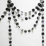 Glitter Charcoal Grey Black Circle Garland Kit Halloween Party Decoration Hanging Polka Dots Streamer Backdrop Banner Birthday Wedding Retirement New Years Nye Bachelorette Bridal Shower