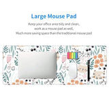 Cats And Florals Large Gaming Mouse Pad 31.5X11.8 Inches - Non-Slip Waterproof Rubber Base, Stitched Edges Extended Desk Mousepad For Office, Work, Home, Gaming, Laptop & Keyboard