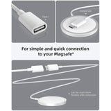 Usb C Extension Cable For Mag-Safe Charger Ps5 Controller Charging, 9V 3A Usb Type C Female To Male Extender Cord For Mag- Safe Charger Iphone 15/14,13 Homepod And More White (1.6Ft /0.5M)