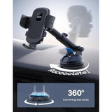 Car Phone Holder - Strong Suction, 360° Rotation, Adjustable Mount for iPhone