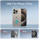 ESR for iPhone 15 Pro Case, Compatible with MagSafe, Set with 2 Screen Protectors and Single Lens Protectors, Air Guard Corners, Yellowing-Resistant Acrylic Back, Air Armor Series Clear Grey