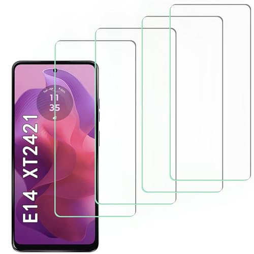 [4 Pack] Screen Protector Compatible with Motorola Moto E14 XT2421,Scratch Resistant,Easy-Install,Bubble Free,Anti-Fingerprint,Tempered Glass