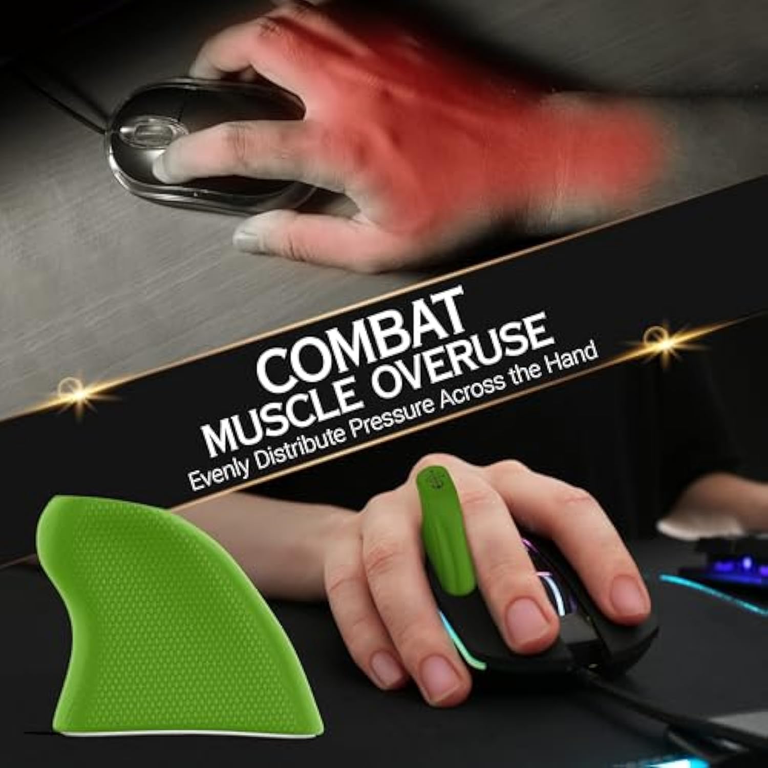 [Gaming Mouse Grip] Delta - Innovate Mouse Grips Accessory That Offers You Unmatched Precision, Stability, Control, And Comfort - Customizable Tpe Mouse Grip Pad Accessory. (Green, Youth)