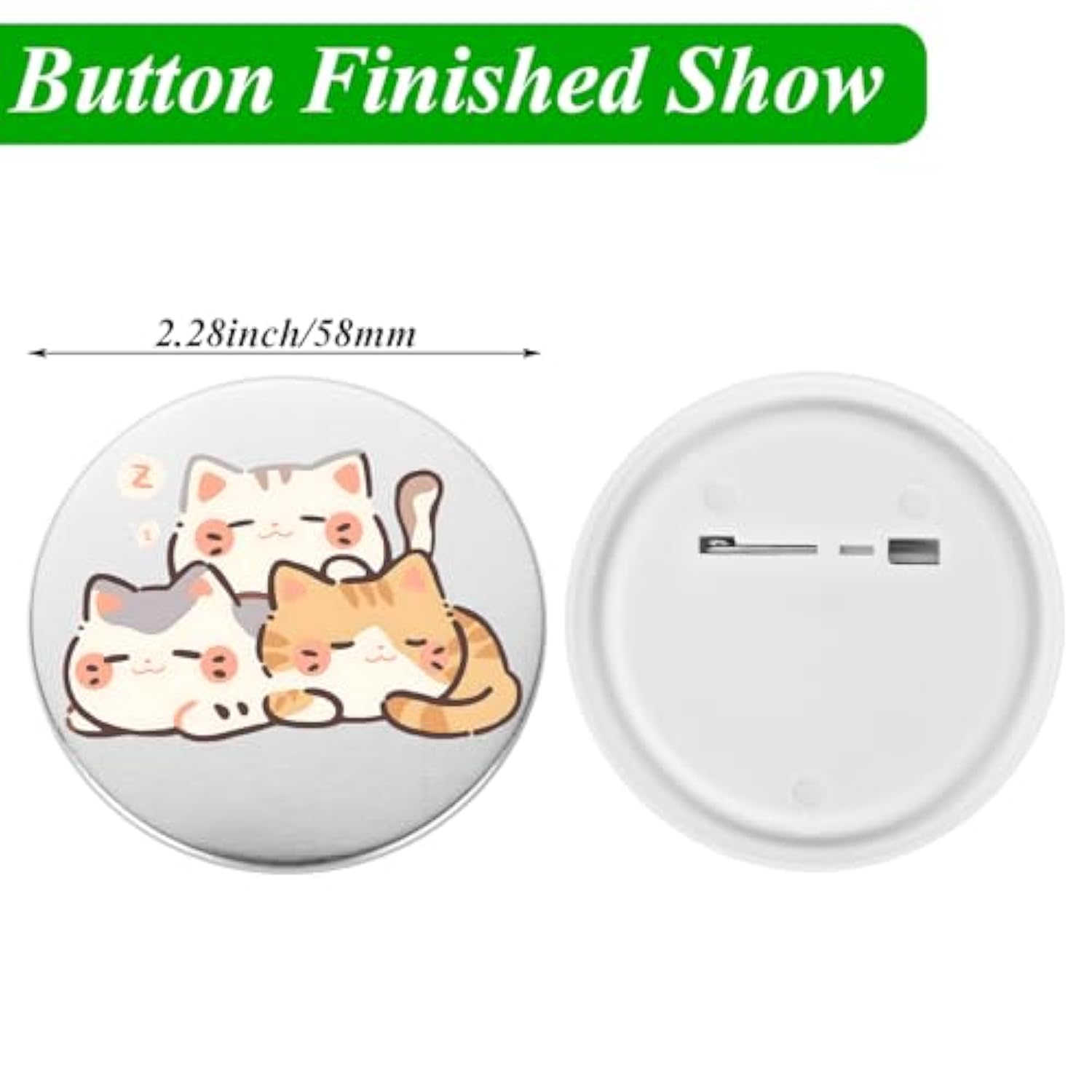 100 Sets 58Mm/2.25 Inch Button Parts For Badge & Button Making Machine
