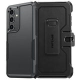 For Samsung Galaxy S24-Fe Case: Dual Layer Military Grade Drop Protection Cell Phone Cover With Belt-Clip Holster | Shockproof Rugged Durable Heavy Duty Protective Bumper Tough (Black)