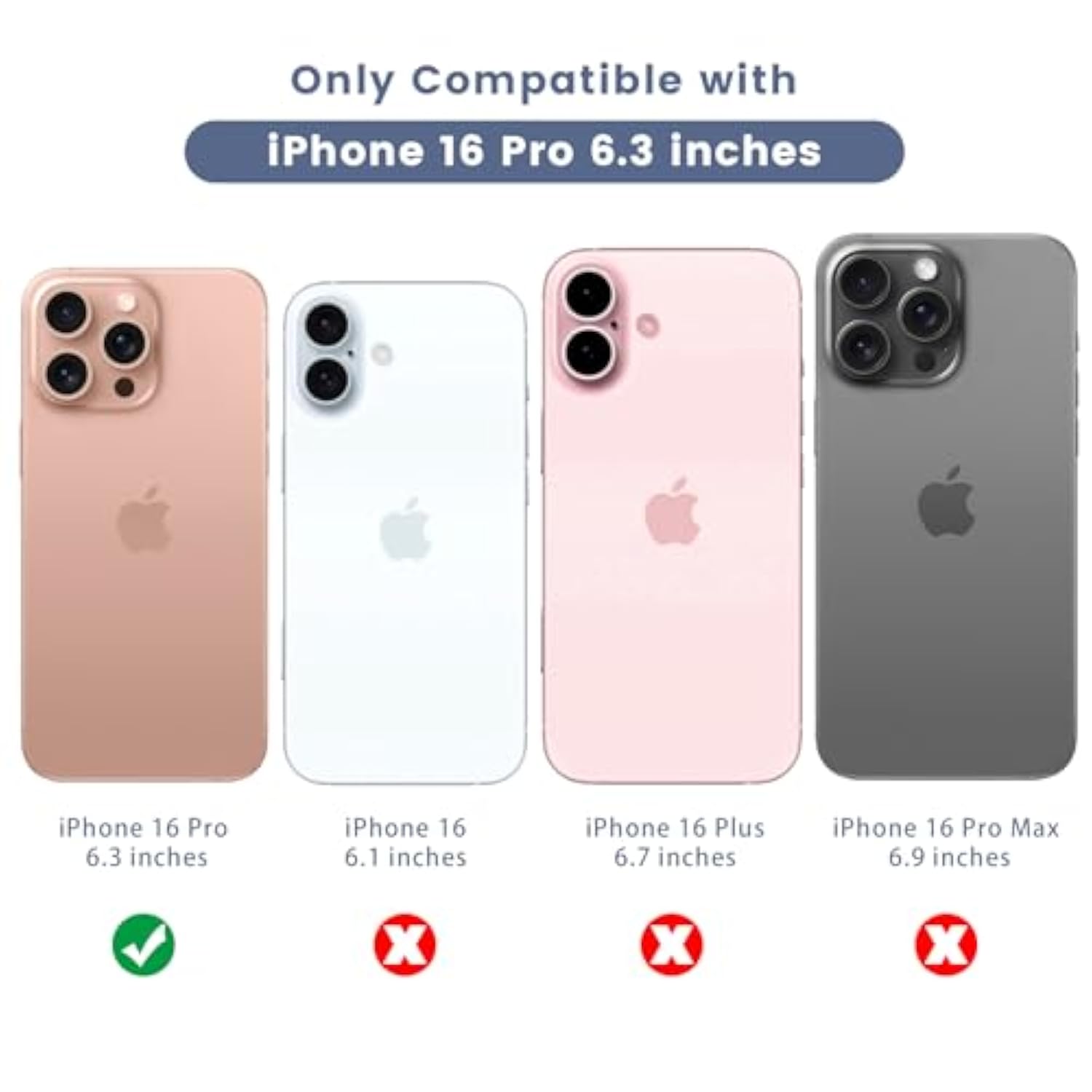 [Upgrade [6 In 1] For Iphone 16 Pro Screen Protector (6.3 Inches), Iphone 16 Pro Back Screen Protector And Front Screen Protector With Camera Protector [2+2+2 Pack], 9H Hardness