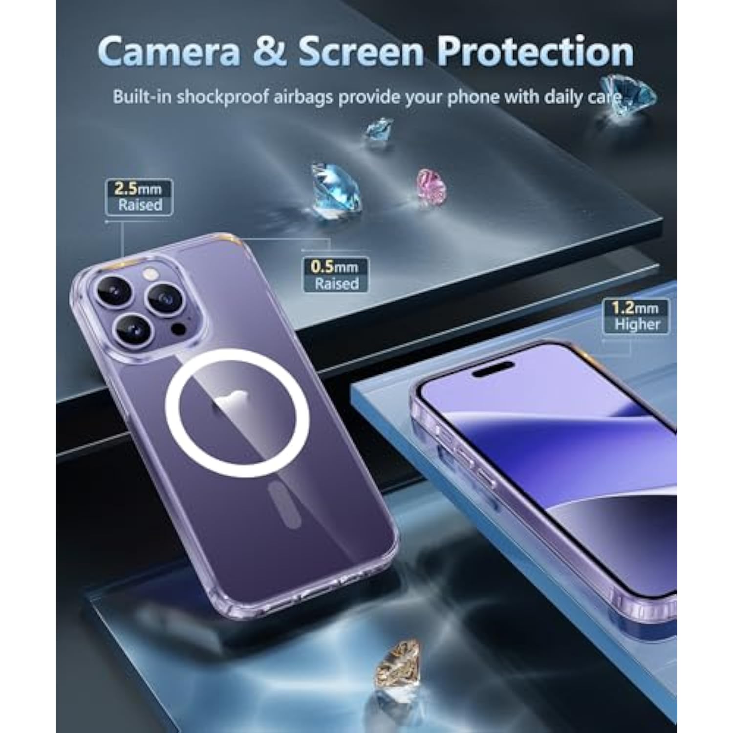 Clear Magnetic Slim Case for iPhone 13/14 Pro Shockproof TPU