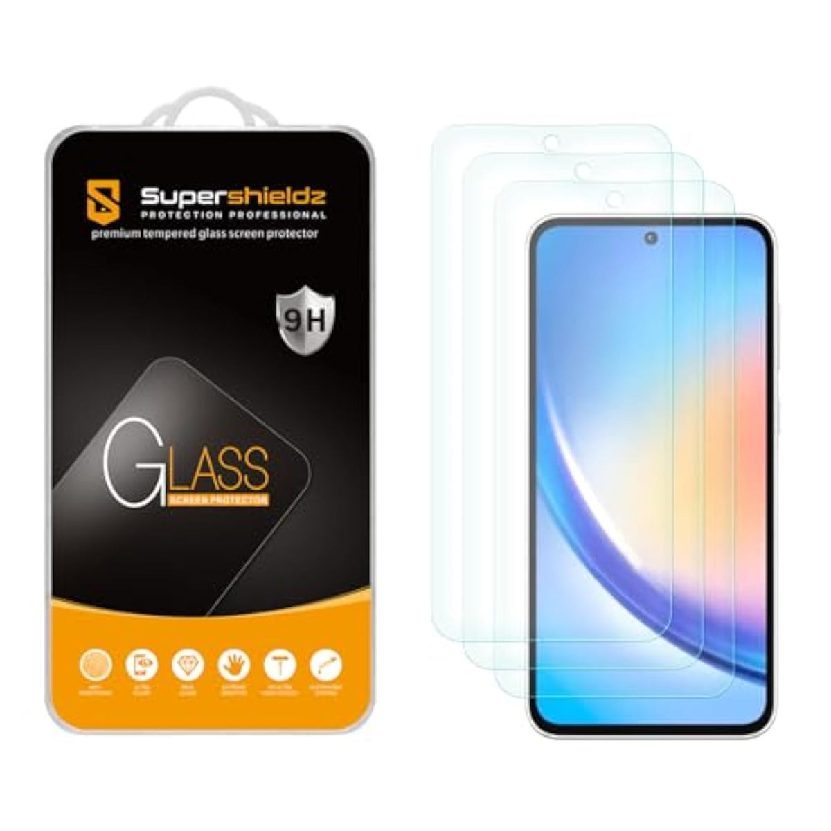 (3 Pack) Designed For Samsung Galaxy A35 5G Tempered Glass Screen Protector, Anti Scratch, Bubble Free