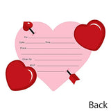 Conversation Hearts - Shaped Fill-In Invitations - Valentine'S Day Party Invitation Cards With Envelopes - Set Of 12