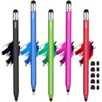 Stylus Pens For Touchscreen, 2 Size Rubber Tips Stylus Pen With Metal Hexagonal Barrel, Compatible For Ipad Iphone Chromebook And Android Tablets, Suit For All Touch Screen Devices 5 Pcs 10 Tips