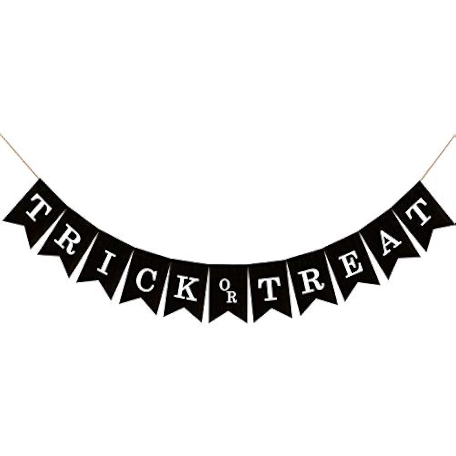 Trick or Treat Burlap Banner Black Jute Halloween Garland Mantel Wall Decor