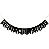Trick or Treat Burlap Banner Black Jute Halloween Garland Mantel Wall Decor