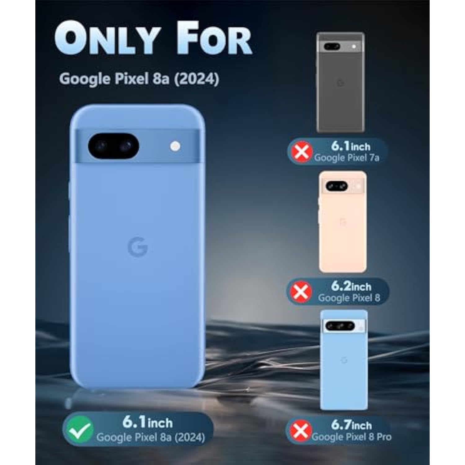 For Google-Pixel 8A Case Clear: Support Wireless Charging Military Grade Drop Protection Anti Yellowing Cell Phone Cover - Rugged Durable Shockproof Protective Bumper(Clear)