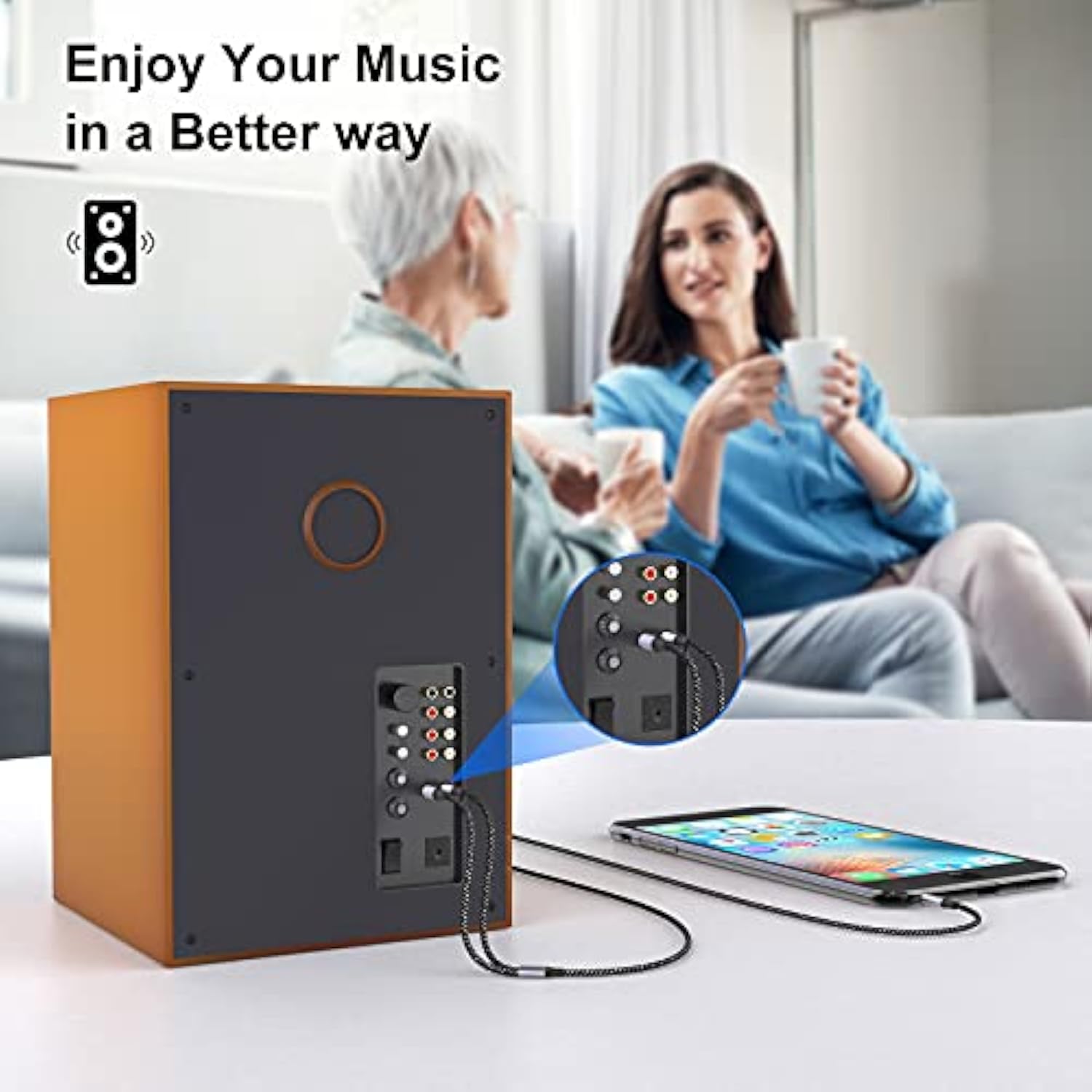 Rca Cable 3.3Ft/1M, 3.5Mm Male To 2Rca Male Stereo Audio Adapter Dual Shielded