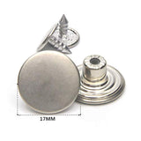 12 Sets Jean Tack Buttons Metal Replacement Kit, Matte Silver (Silver)