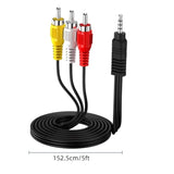 3.5 Mm To Rca Av Camcorder Video Cable,3.5Mm 18 Trrs Male To 3 Rca Male Plug A