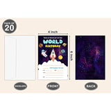 Space Birthday Invitations For Boys Girls Kids, Fill In Party Invites, Decorations, Favors, 20 Invitations With Envelopes (B14)