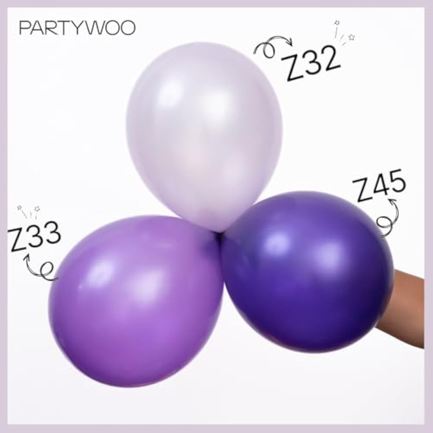Pearl Lavender Balloons 140Pcs Different Sizes Pack Of 18 12 10 5 Inch Pearl Light Pastel Purple Lilac Balloon Arch Kit For Bachelorette Fairy Girl Birthday Party Decorations Purple-Z32