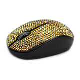 Luxury 6 Colors Bling Crystal Rhinestone 2.4G Wireless Mouse For Laptop, Notebook, Pc, Computer, Macbook Gifts For The Office (Gold Colorful)